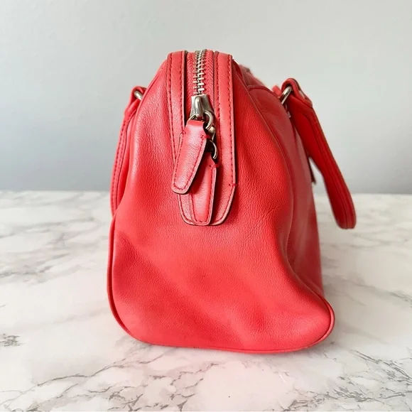 6. Coach Legacy Haley Satchel Leather Boston Bag Bright Soft Red Fringe Tassle - Picture 10 of 15